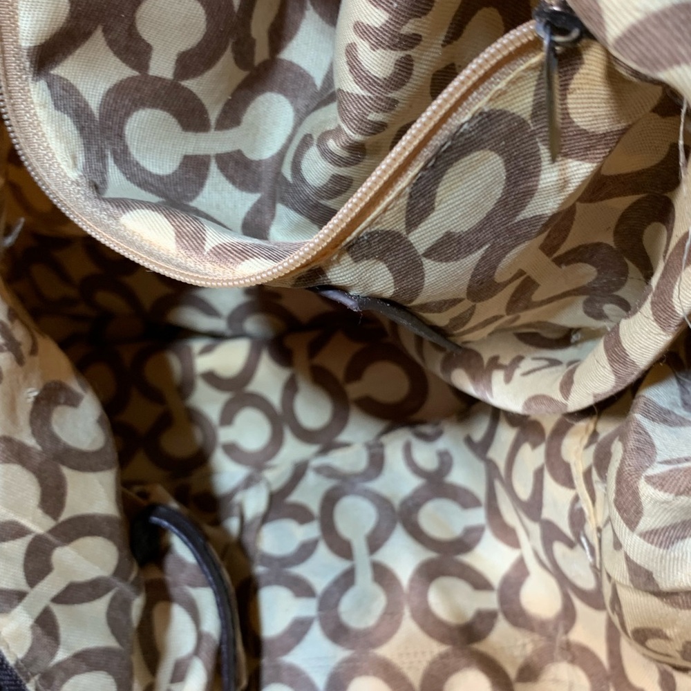 Coach Multicolor Circle Print Shoulder Bag - Brown/Tan/Cream/White - Picture 12 of 14